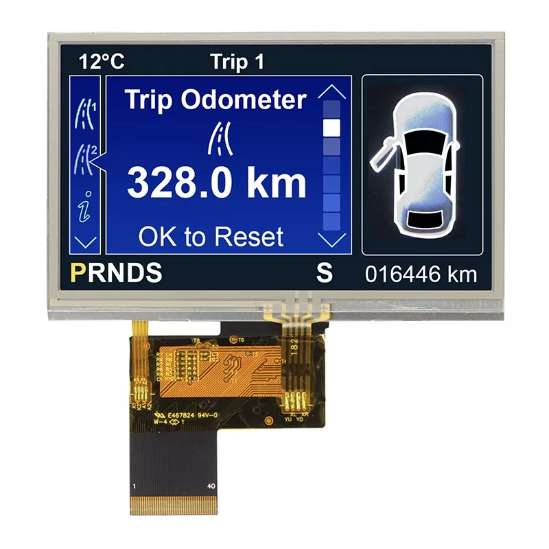 4,3 hazbeteko 480x272 Ukipen Erresistentzia TFT modulua