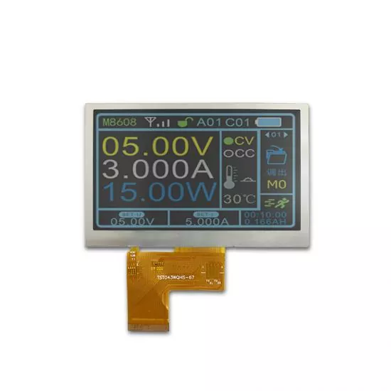 4,3 hazbeteko WQVGA IPS TFT modulua